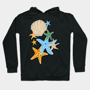 Starfishes and Seashells Hoodie